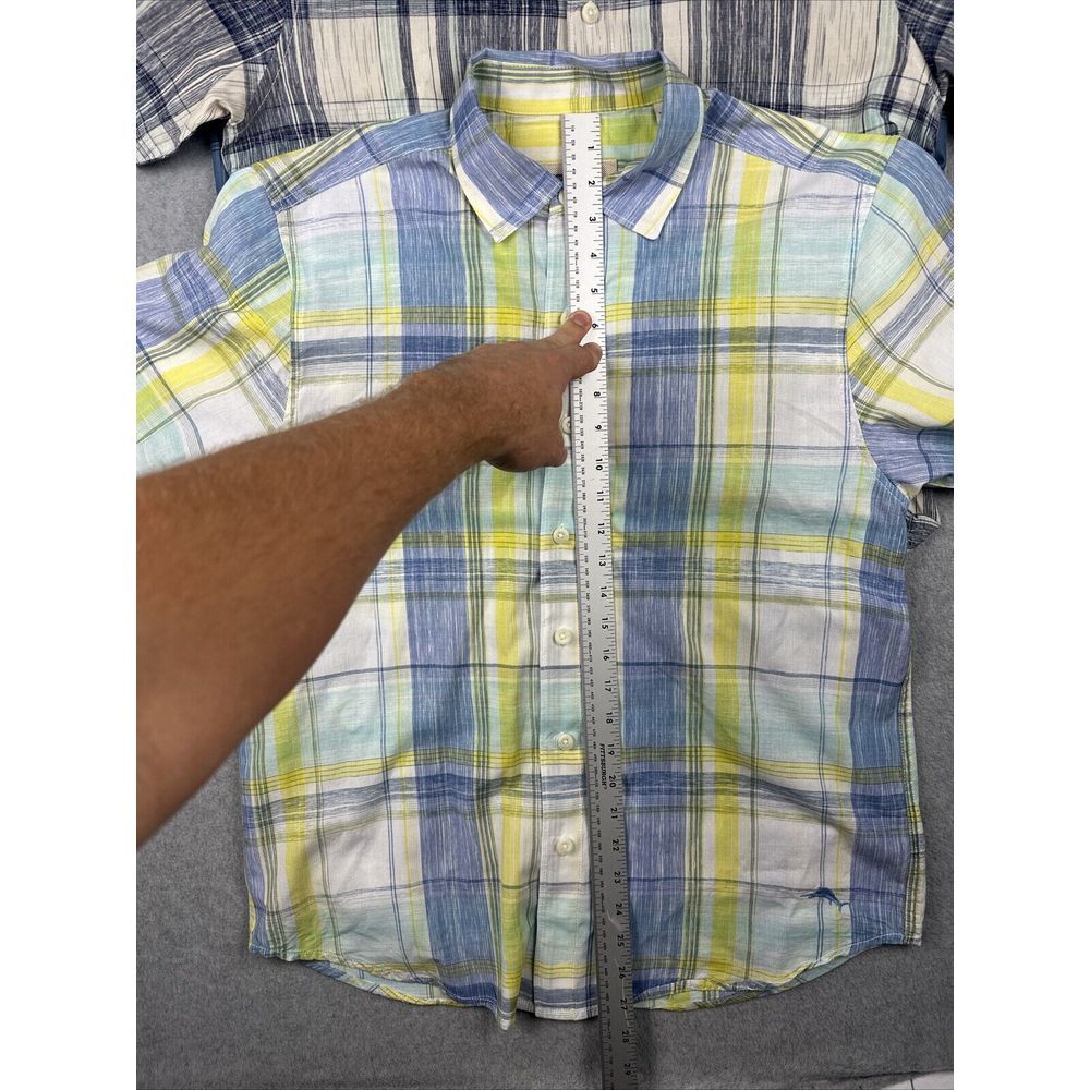 Lot Of 3 Tommy Bahama Shirts Mens M Cotton S/S Tropical Button Up Island‎ Plaid - Picture 6 of 12